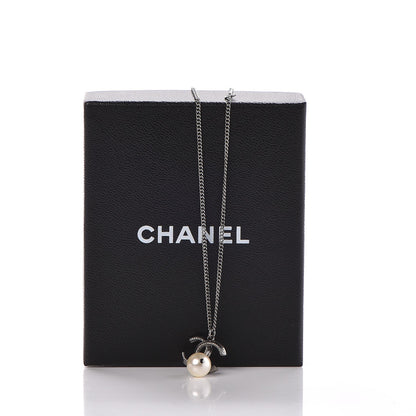 Chanel Ruthenium CC Pearl Drop Necklace 6 of 6