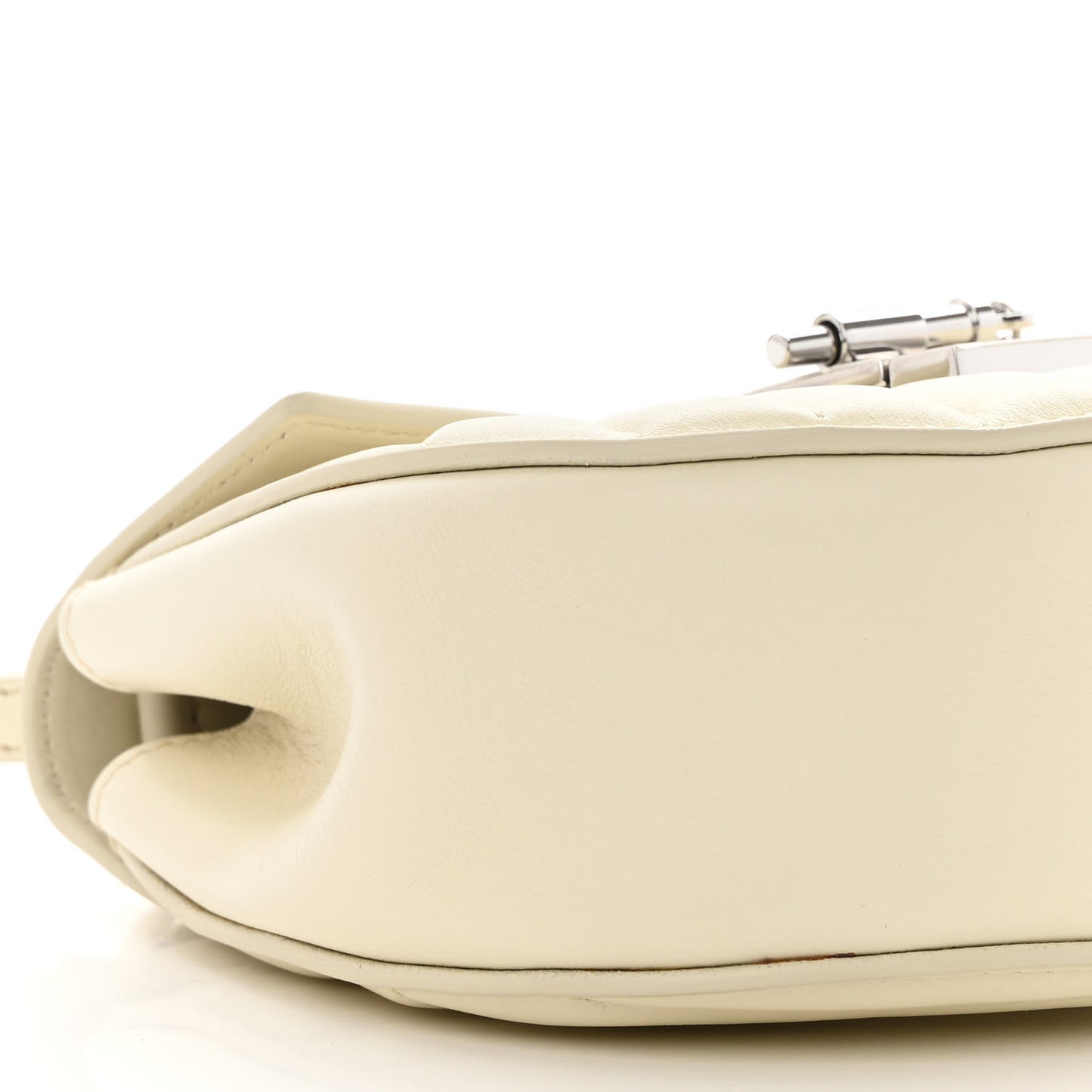 Calfskin Quilted Mini Drew Bijou Shoulder Bag Natural White