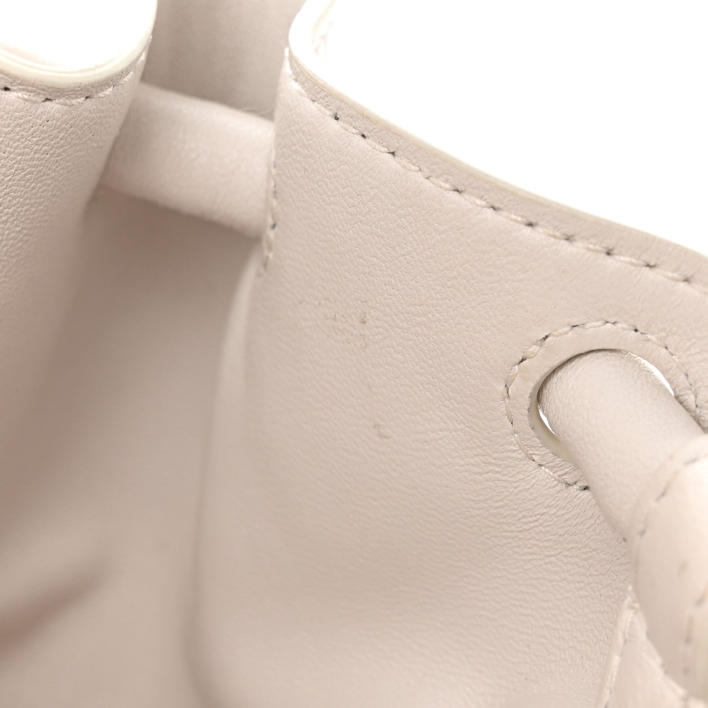 Lambskin Small Beak Triangle Flap Shoulder Bag Chalk