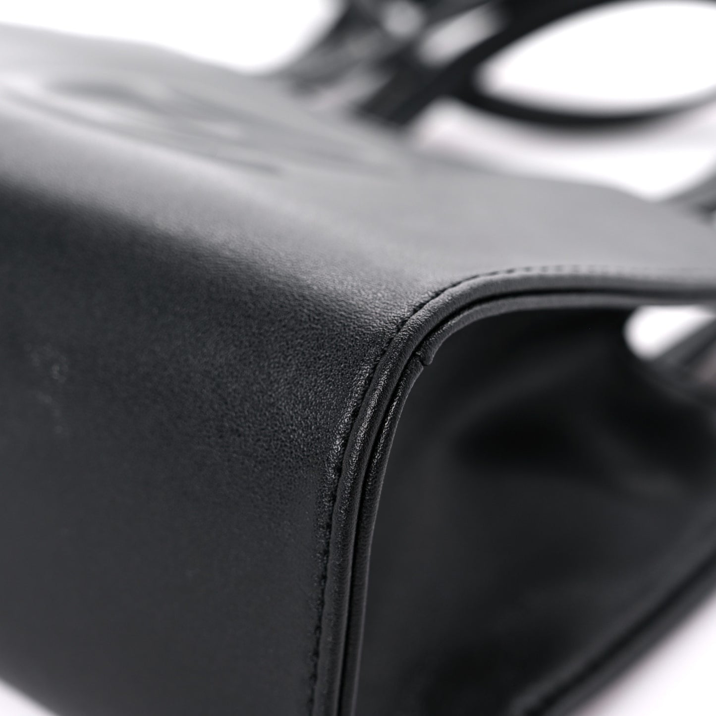 Vegan Leather Small Shopping Bag Black