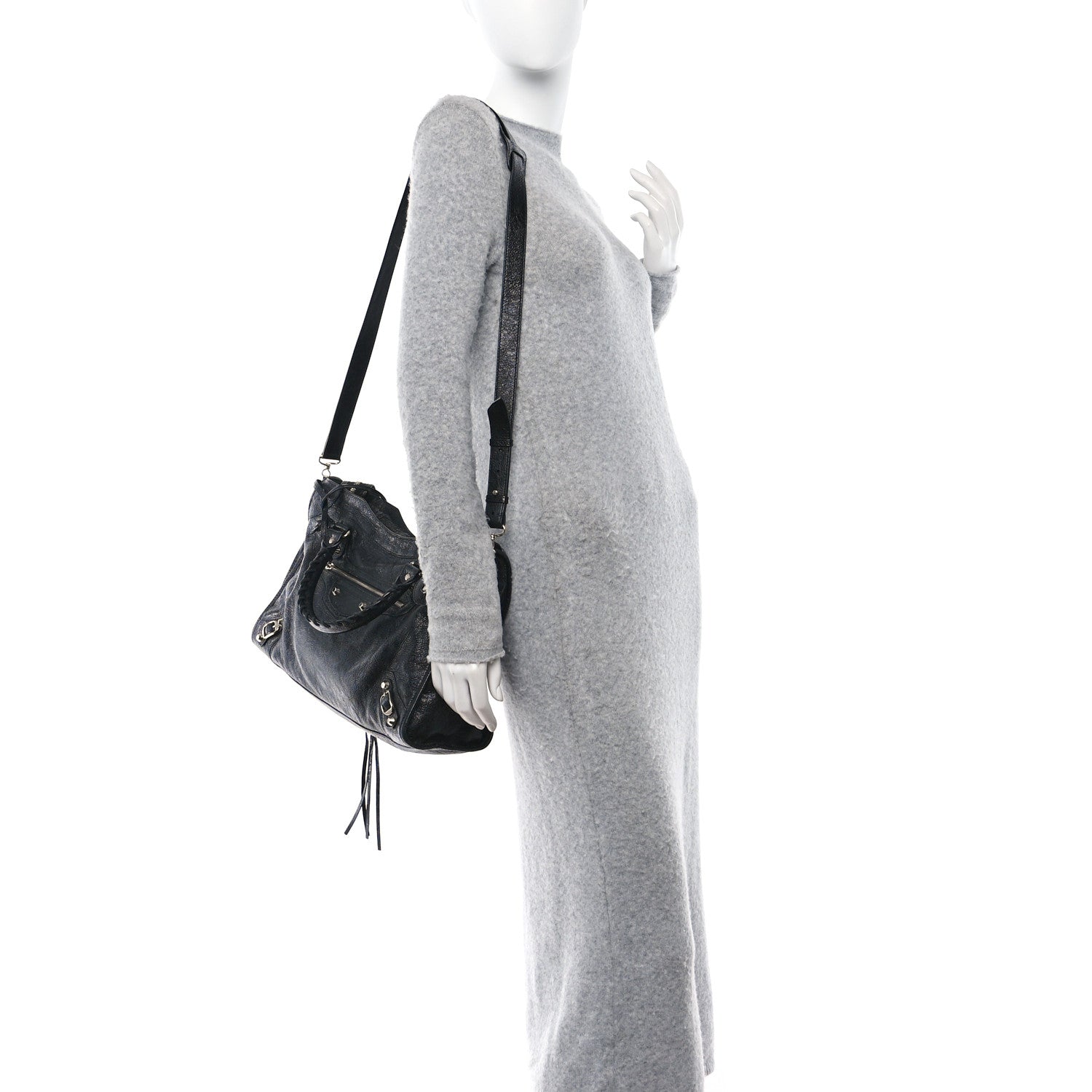 Balenciaga Chevre Silver Metallic Edge Hardware City Black 2 of 12