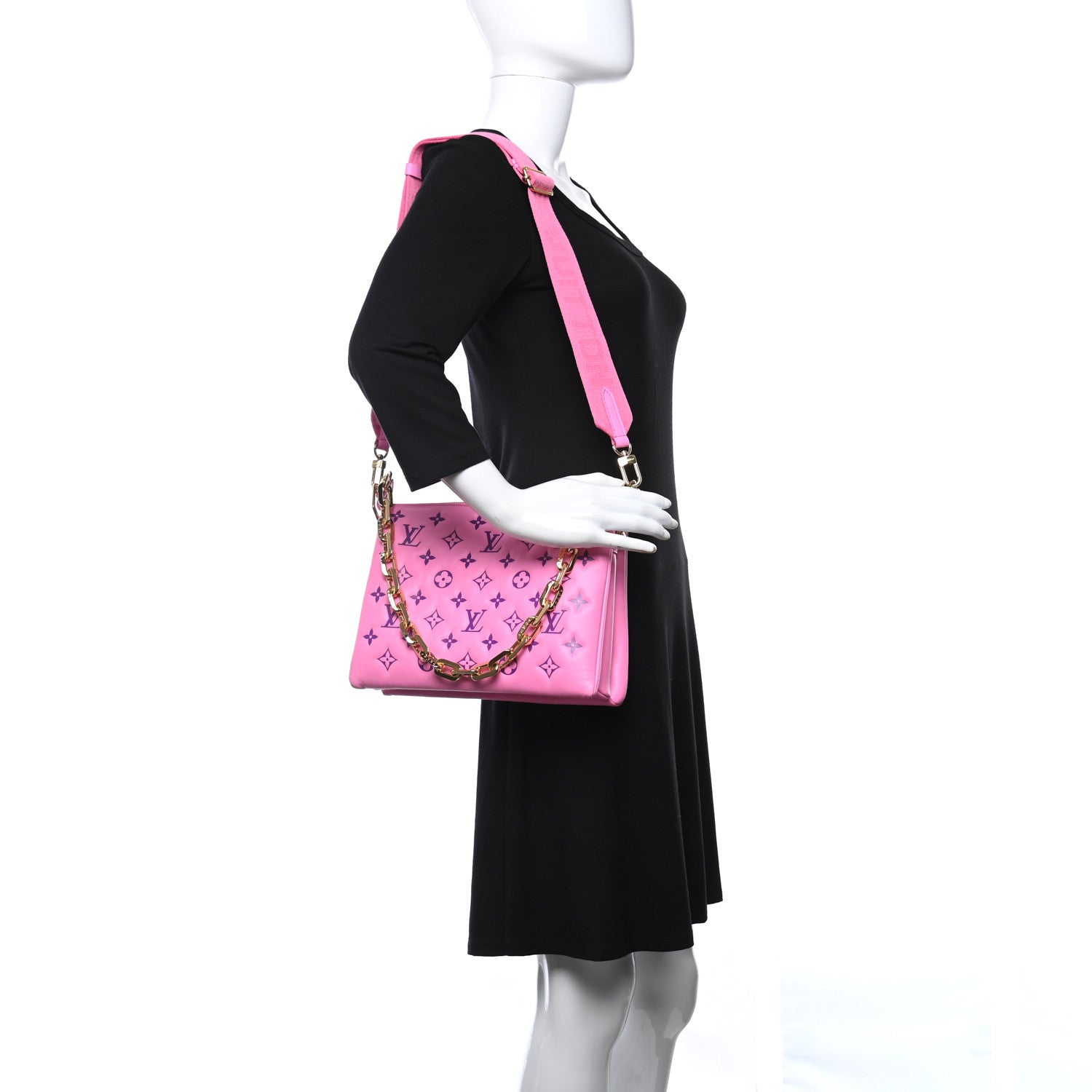 Louis Vuitton Lambskin Embossed Monogram Vuittamins Coussin PM Rose Violet 2 of 10