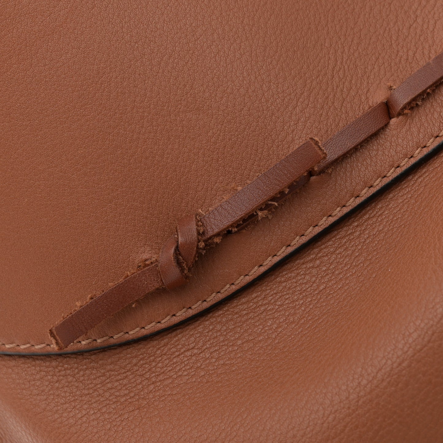 Calfskin Laced Hammock Shoulder Bag Tan