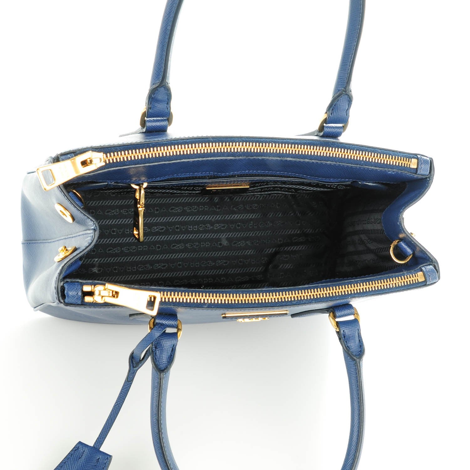 Prada Saffiano Small Galleria Double Zip Tote Bluette 5 of 8