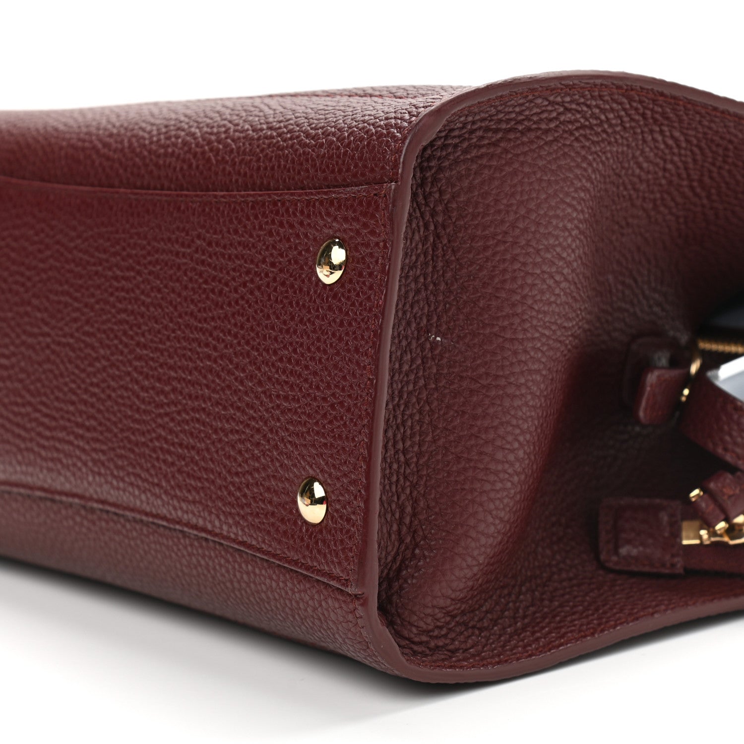 Salvatore Ferragamo Hammered Calfskin Double Handle Small Amy Tote Red 9 of 13