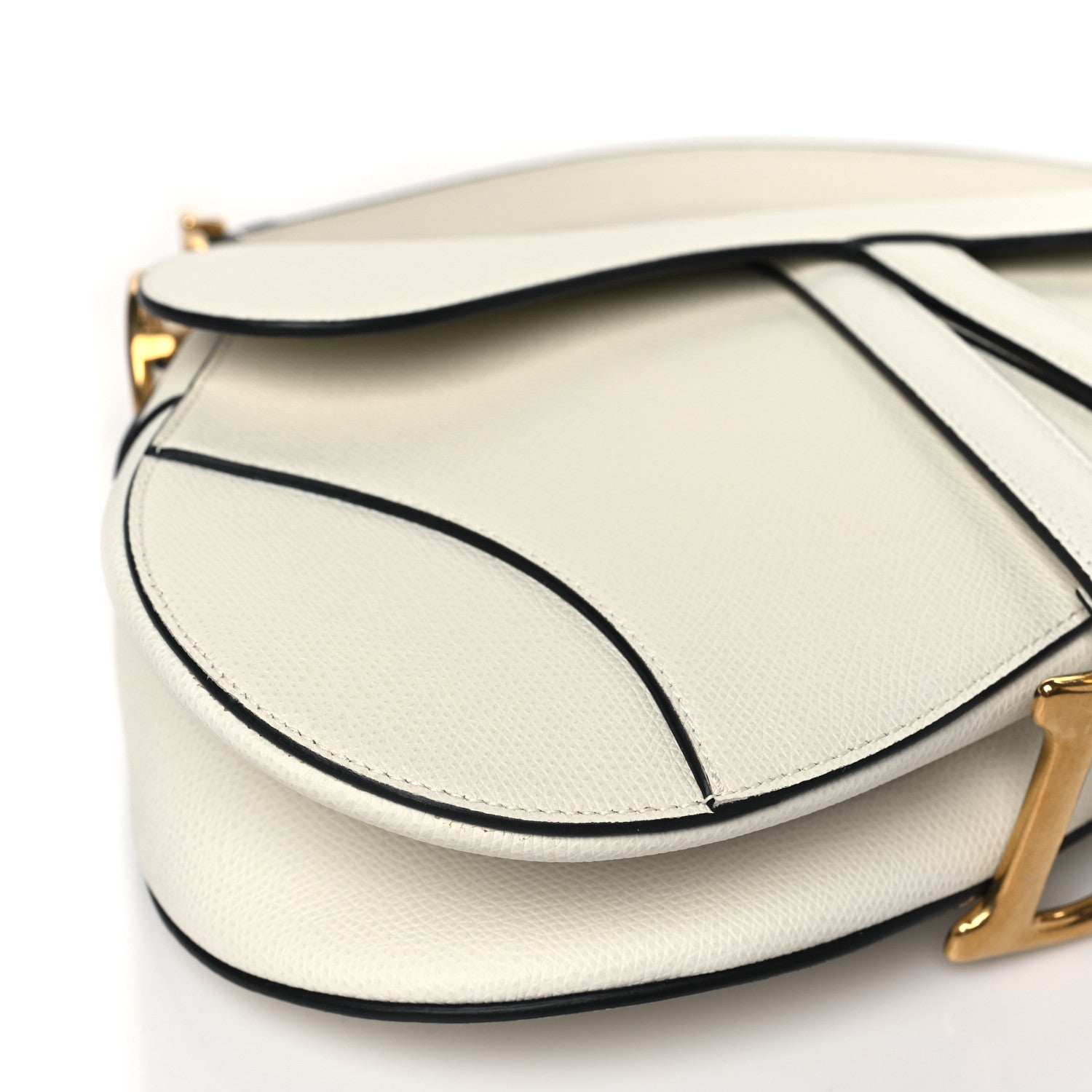 Christian Dior Grained Calfskin Saddle Bag White 8 of 8