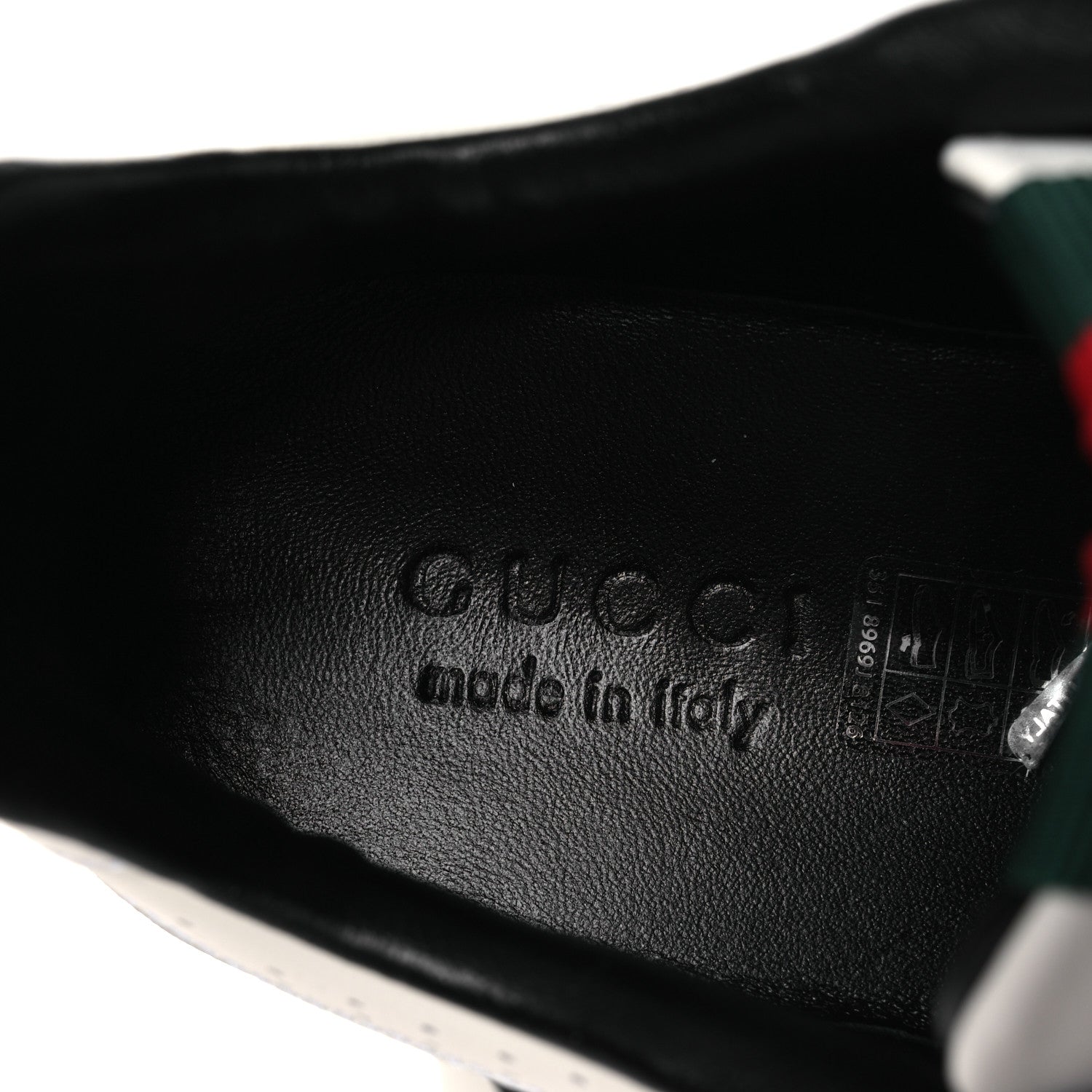 Gucci Sparrow Calfskin Mens Re-Web Sneakers 8 Green White Black 9 of 12