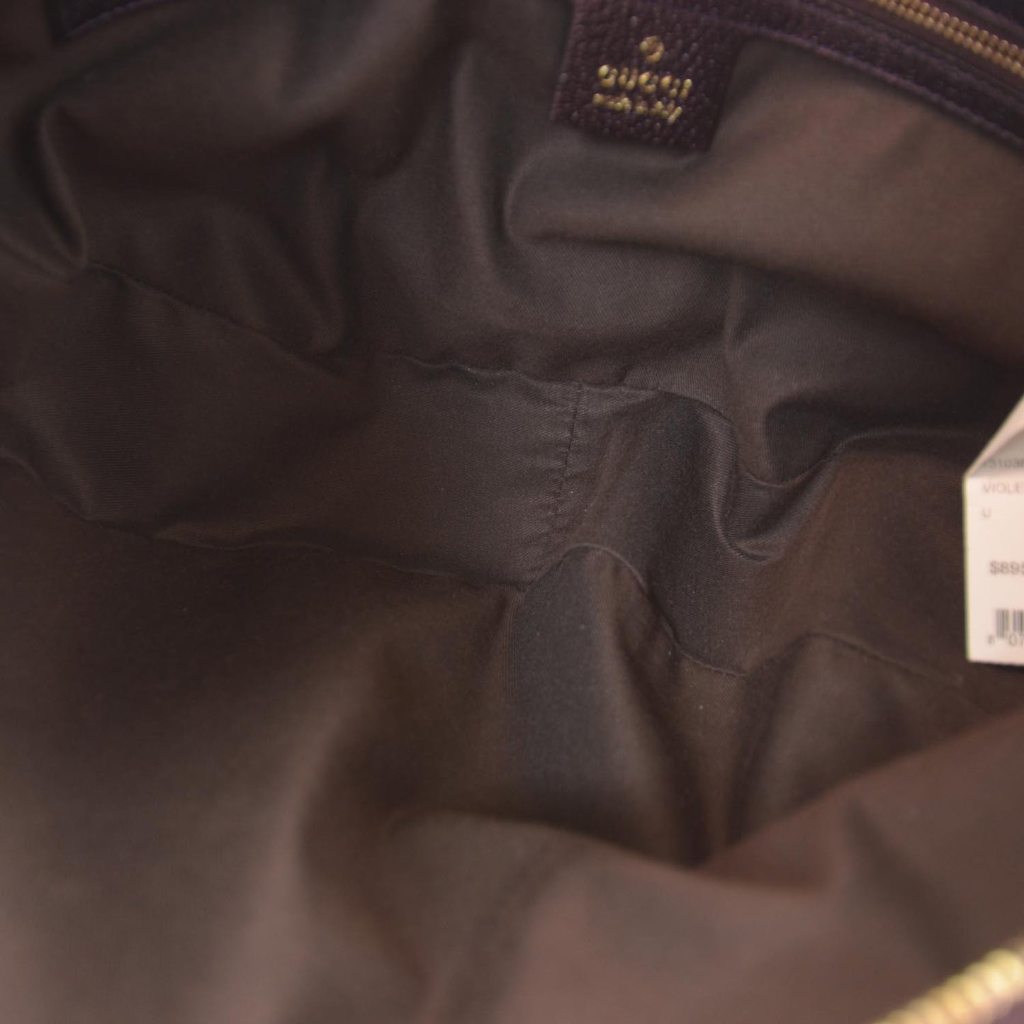 Leather Bamboo Ring Hobo Aubergine