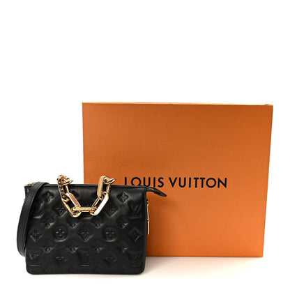 Louis Vuitton Lambskin Embossed Monogram Coussin BB Black Black 13 of 13