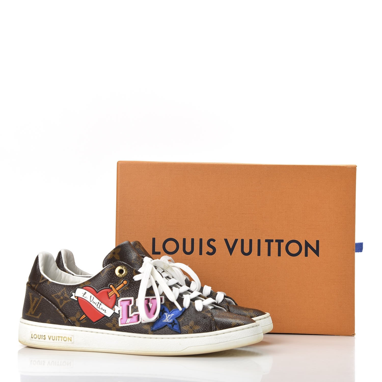 Louis Vuitton Calfskin Monogram LV Black Heart Sneakers 38 Cacao 13 of 13