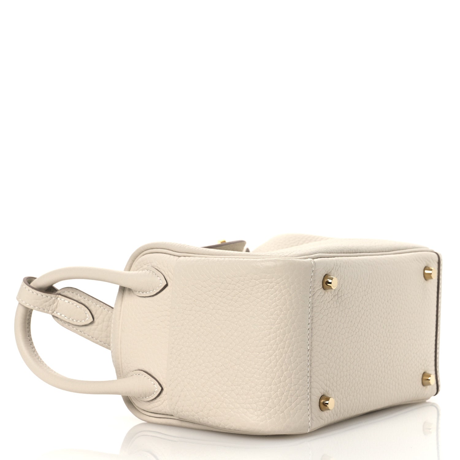 Hermes Taurillon Clemence Mini Lindy 20  Beton 4 of 11