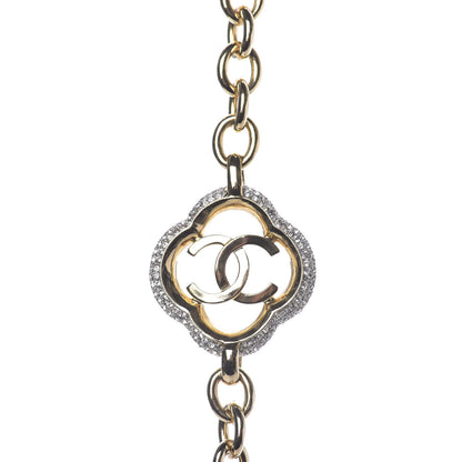 Chanel Crystal CC Chain Heart Necklace Gold 6 of 9