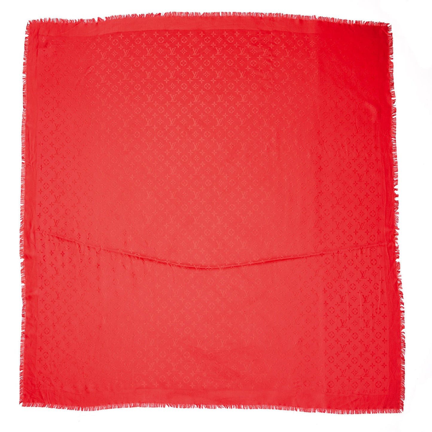 Silk Wool Monogram Shawl Pomme D'Amour