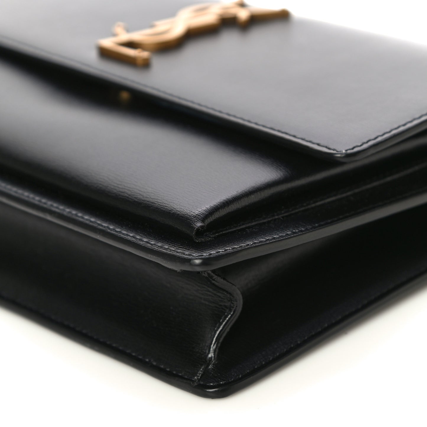 Smooth Calfskin Medium Monogram Sunset Satchel Black