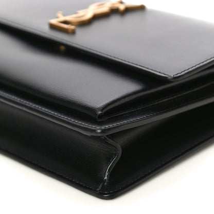 Saint Laurent Smooth Calfskin Medium Monogram Sunset Satchel Black 9 of 11