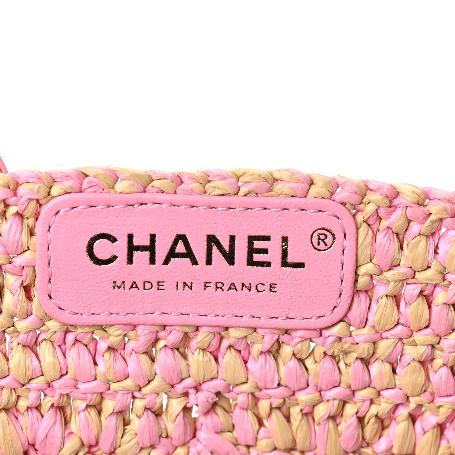 Raffia Effect Braided Large Shopping Bag Beige Pink