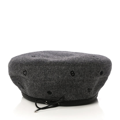 Hermes Cashmere Lambskin Saint-Honore Charms Beret 58 Charbon 3 of 6