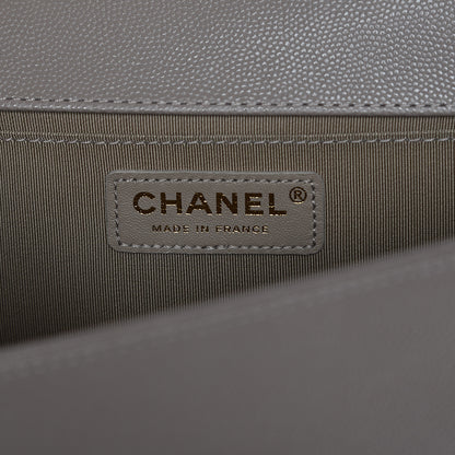 Chanel Caviar Quilted Medium Boy Flap Dark Beige 6 of 13