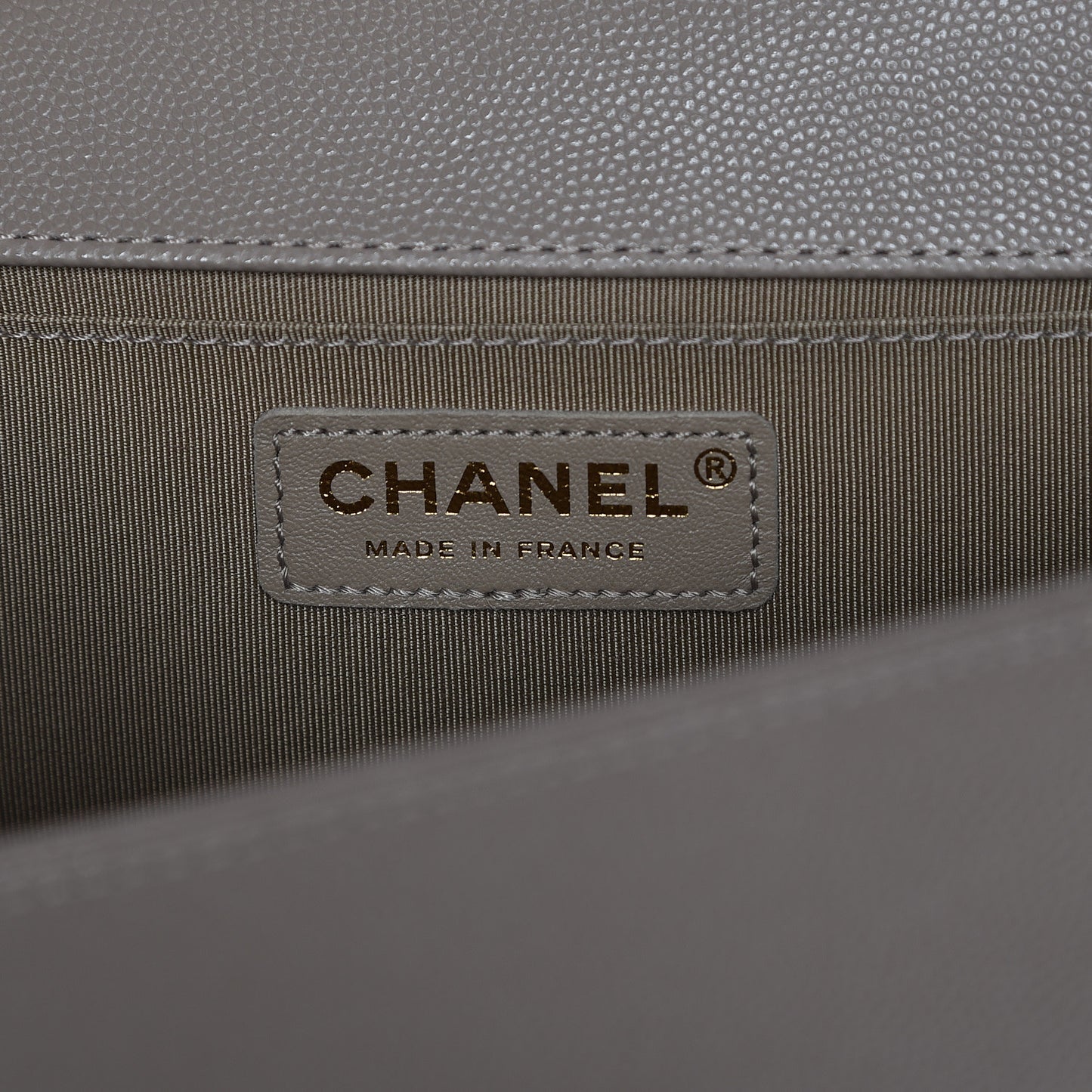 Caviar Quilted Medium Boy Flap Dark Beige
