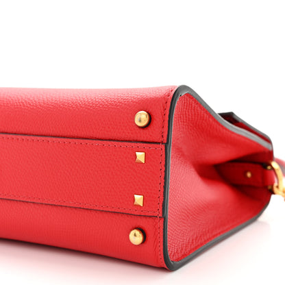 Valentino Garavani Grainy Calfskin Small VSling Top Handle Bag Rouge Pur Cerise 9 of 10