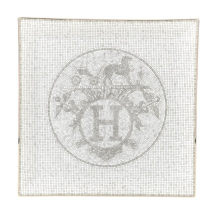 Hermes Porcelain Mosaique au 24 Platine Square Plate 1 of 7