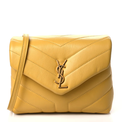 Saint Laurent Calfskin Y Quilted Monogram Toy Loulou Crossbody Bag Sunflower 1 of 10