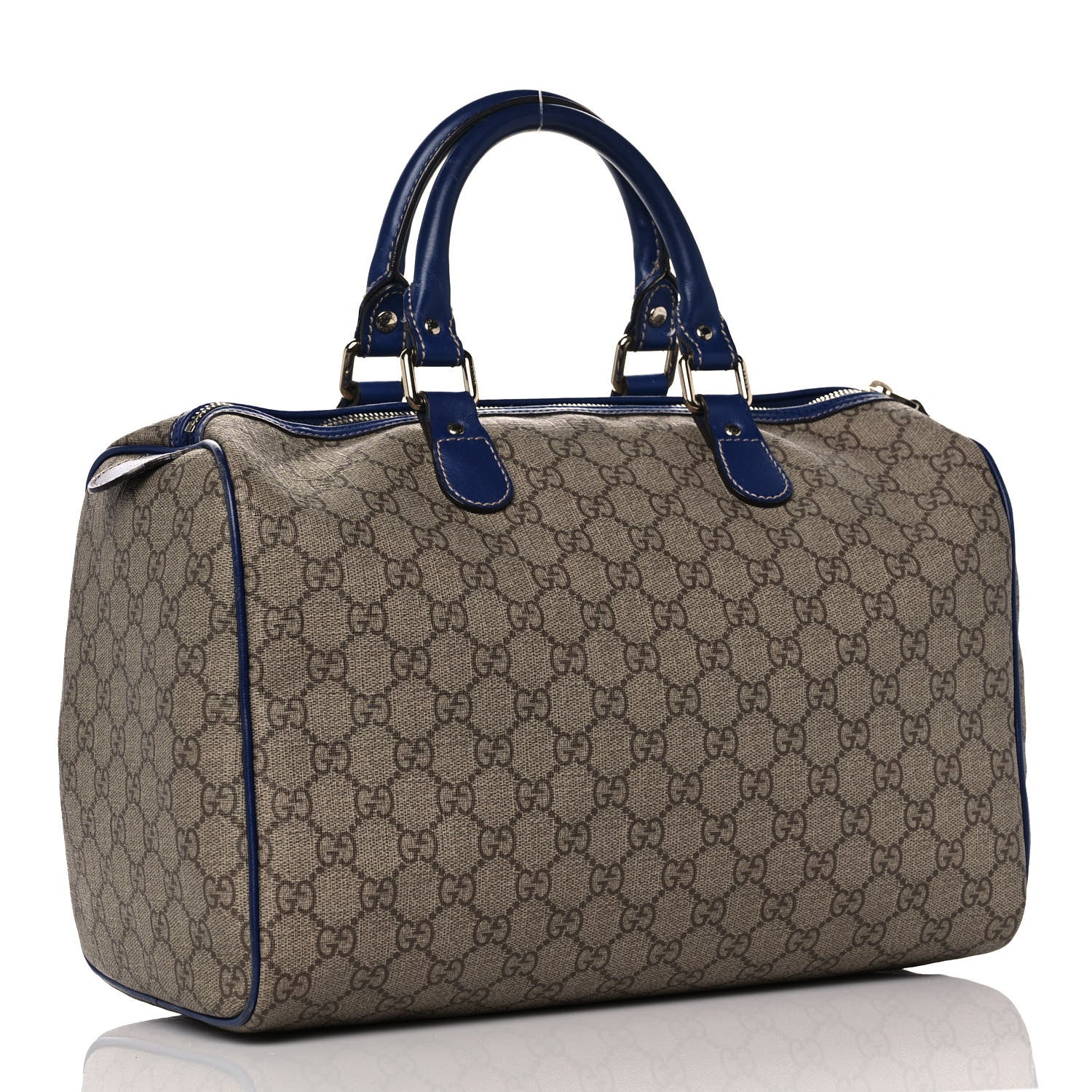 Gucci GG Plus Monogram Medium Boston USA Flag Unicef Duffle Blue 3 of 18