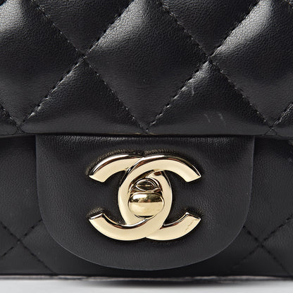 Chanel Lambskin Quilted Extra Mini Rectangular Flap Black 12 of 13