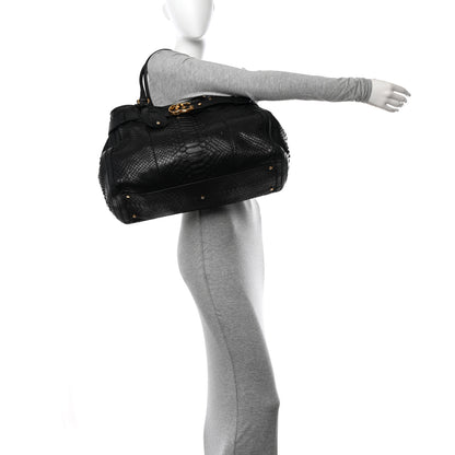 Gucci Snakeskin Large GG Running Tote Black 2 of 16