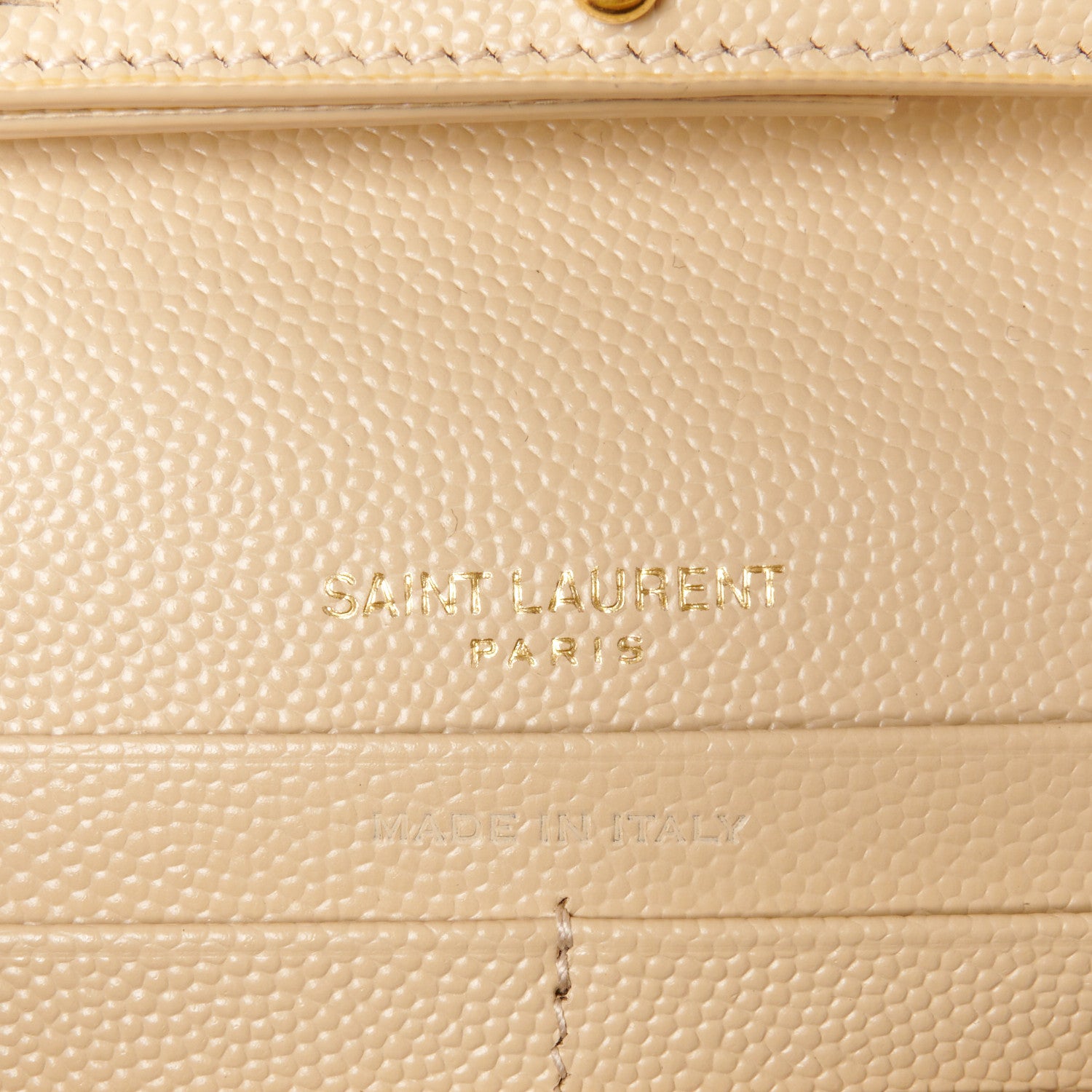 Saint Laurent Grain De Poudre Matelasse Chevron Monogram Chain Wallet Nude Powder 6 of 9