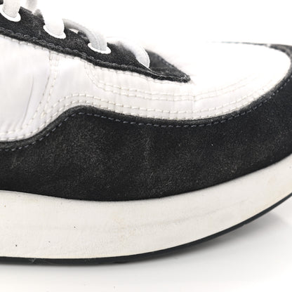 Chanel Nylon Suede Calfskin CC Sneakers 36 White Dark Grey 9 of 11
