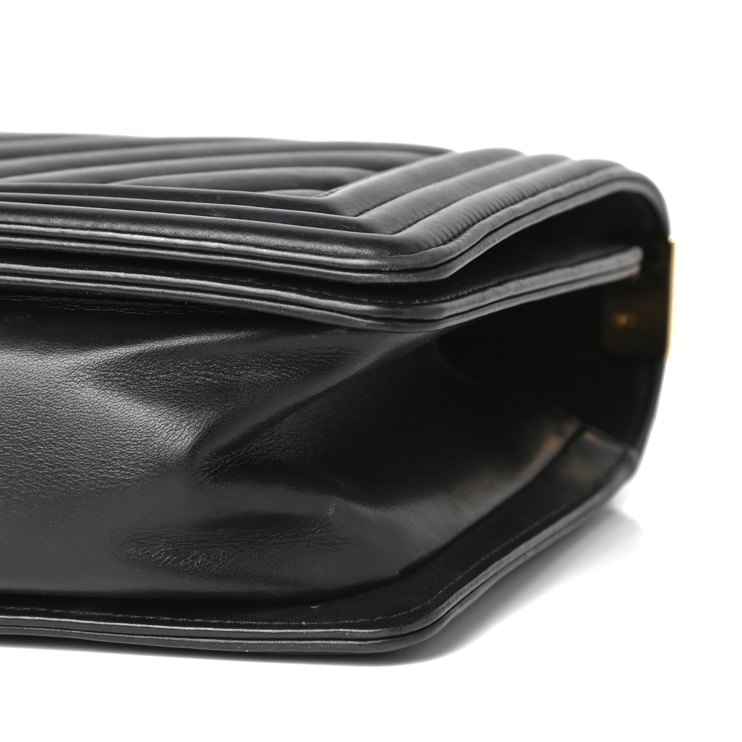 Chanel Calfskin Chevron Quilted Medium Boy Flap Black 8 of 9