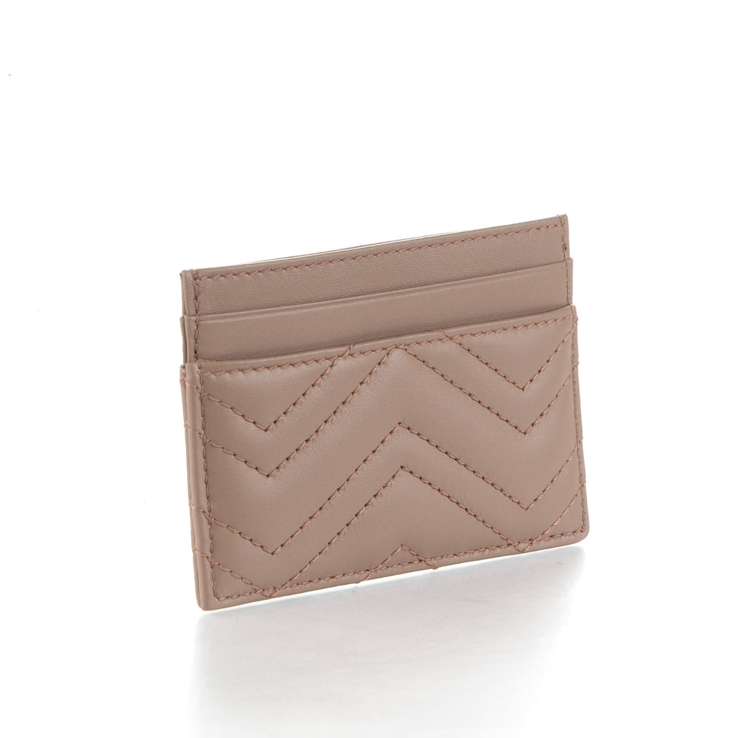 Calfskin Matelasse GG Marmont Card Holder Porcelain Rose