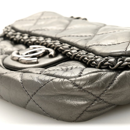 Chanel Metallic Aged Calfskin Mini Chain Me Flap Pewter 19 of 19