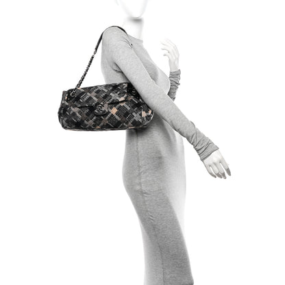 Chanel Woven Tweed CC Flap Dark Grey 2 of 10