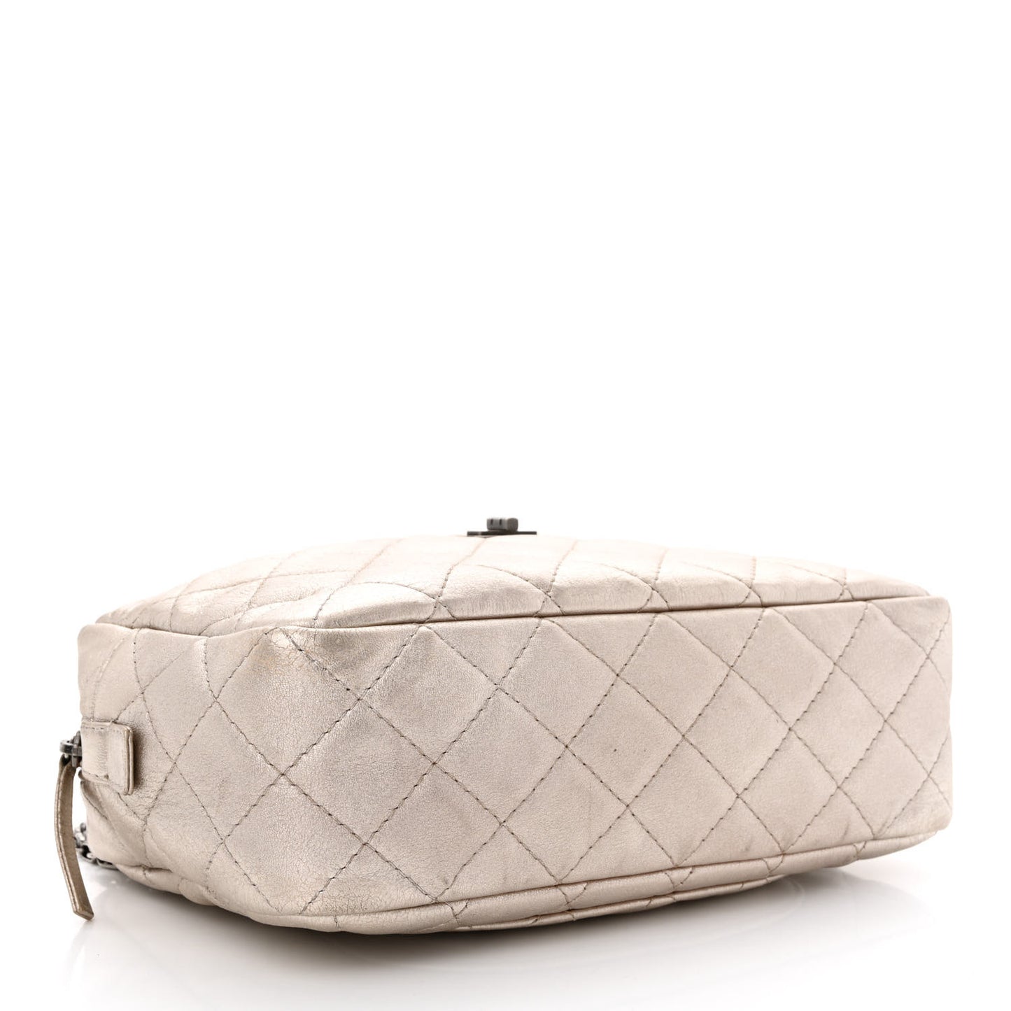 Metallic Aged Calfskin Quilted Medium Reissue Camera Case Gold