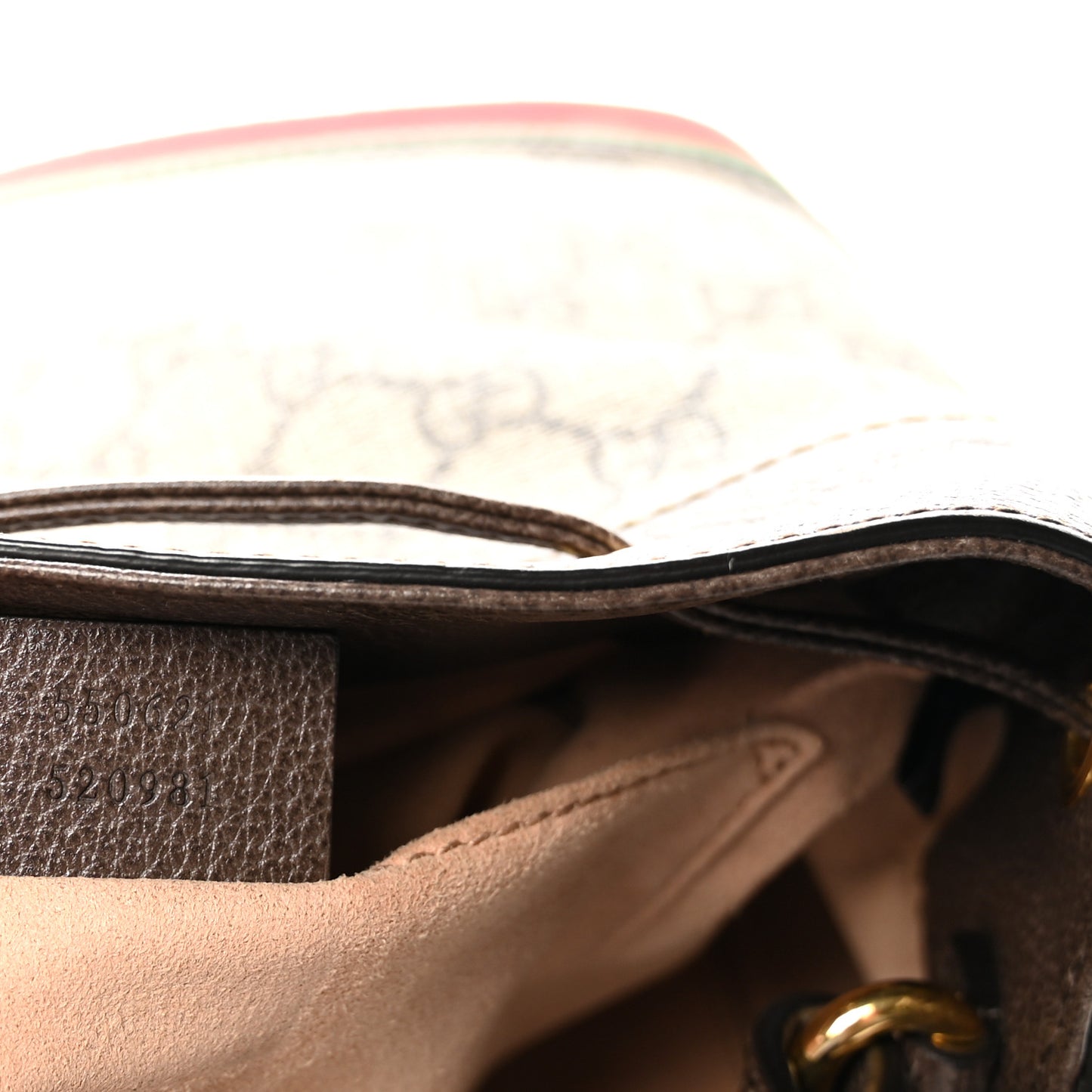 GG Supreme Monogram Web Small Ophidia Bucket Bag Brown
