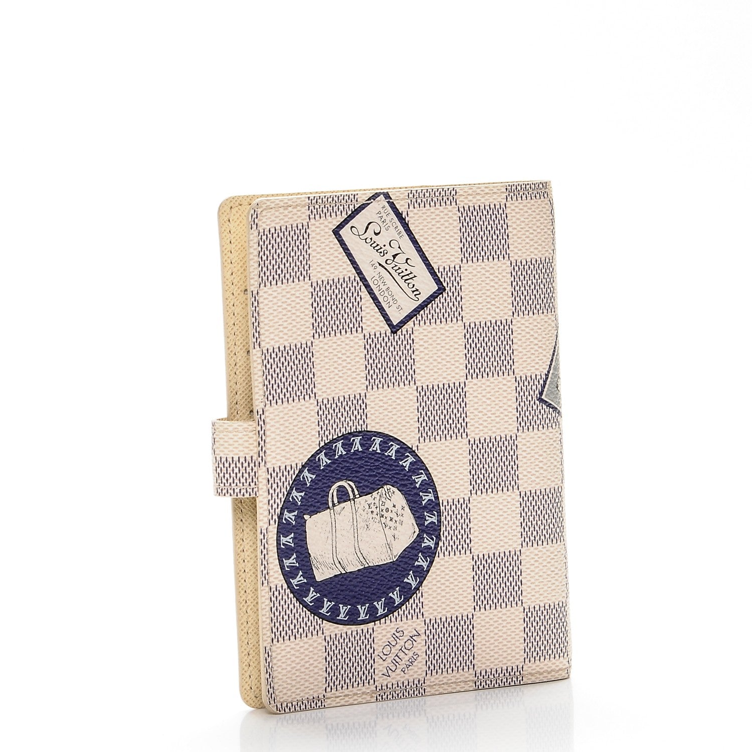Louis Vuitton Damier Azur Patch Small Ring Agenda Cover 3 of 6
