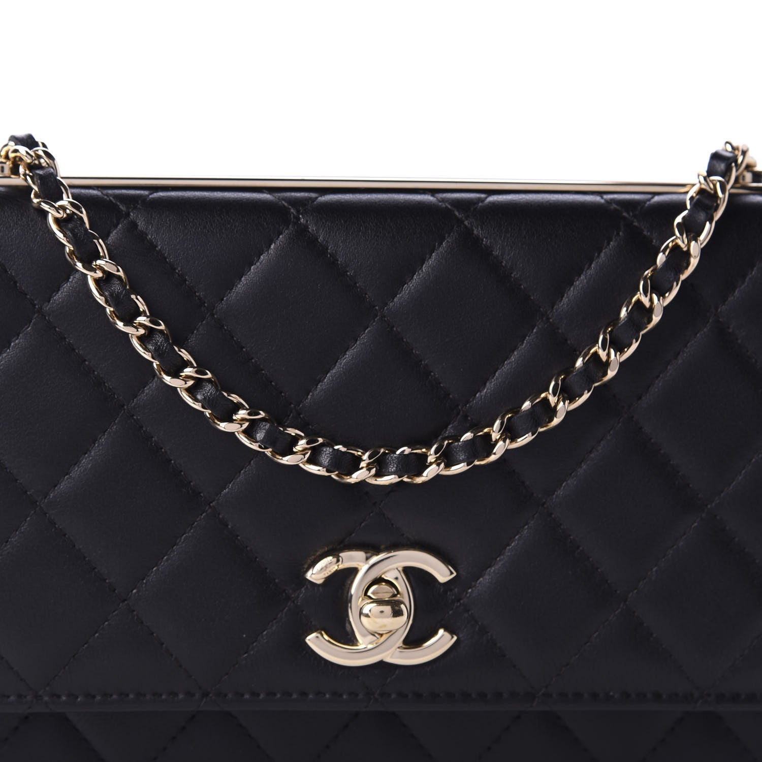 Chanel Lambskin Quilted Trendy CC Wallet On Chain WOC Black 11 of 12