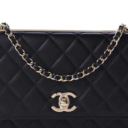 Chanel Lambskin Quilted Trendy CC Wallet On Chain WOC Black 11 of 12