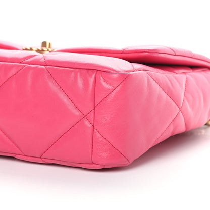 Chanel Goatskin Quilted Large Chanel 19 Flap Dark Pink 10 of 11