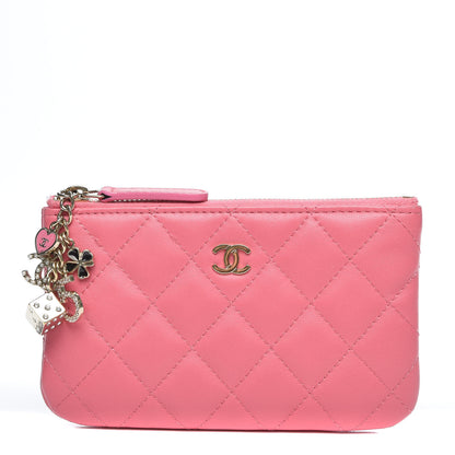Chanel Lambskin Quilted Small Casino Cosmetic Case Pink 1 of 8