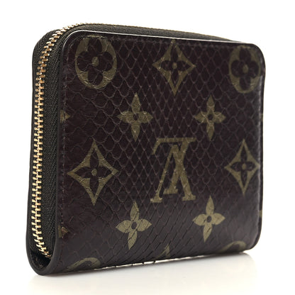 Louis Vuitton Snakeskin Monogram Zippy Padlock Coin Purse Brown 3 of 7