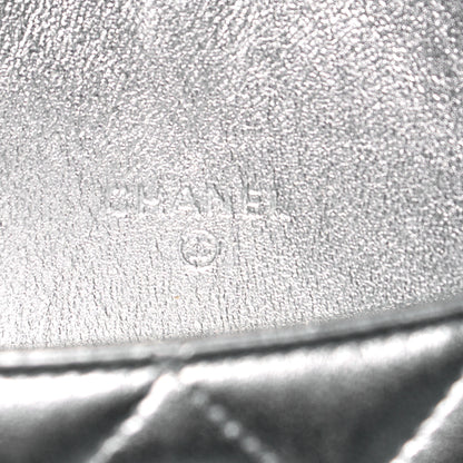 Chanel Metallic Lambskin Quilted iPad Case Sleeve Silver 6 of 9