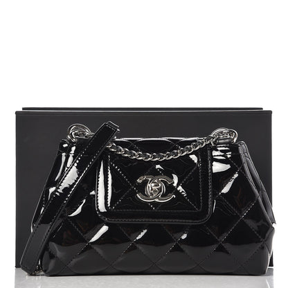 Chanel Patent Quilted Coco Shine Small Accordion Flap Black 10 of 10