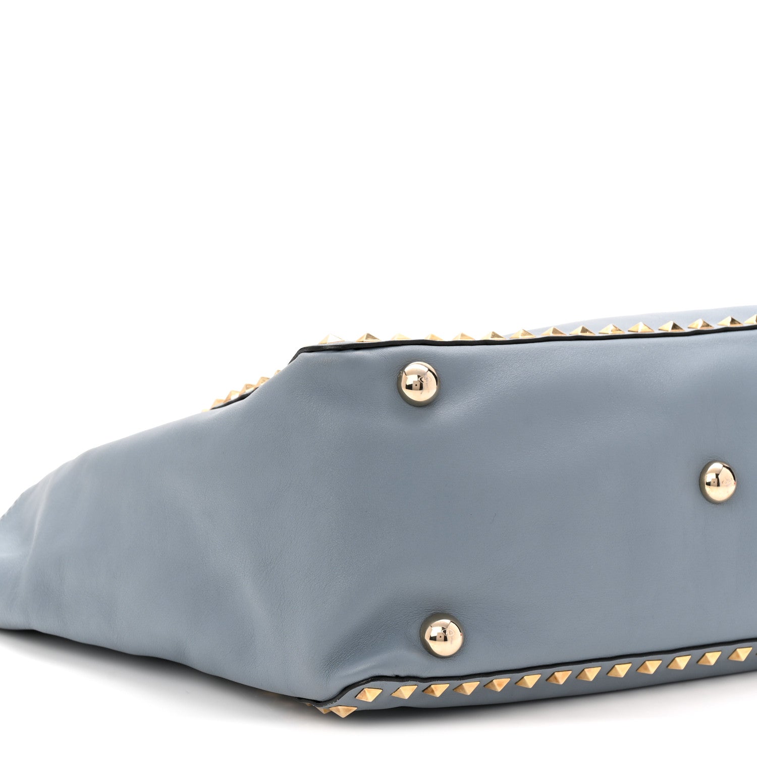 Valentino Garavani Calfskin Medium Rockstud Tote Blue 8 of 10