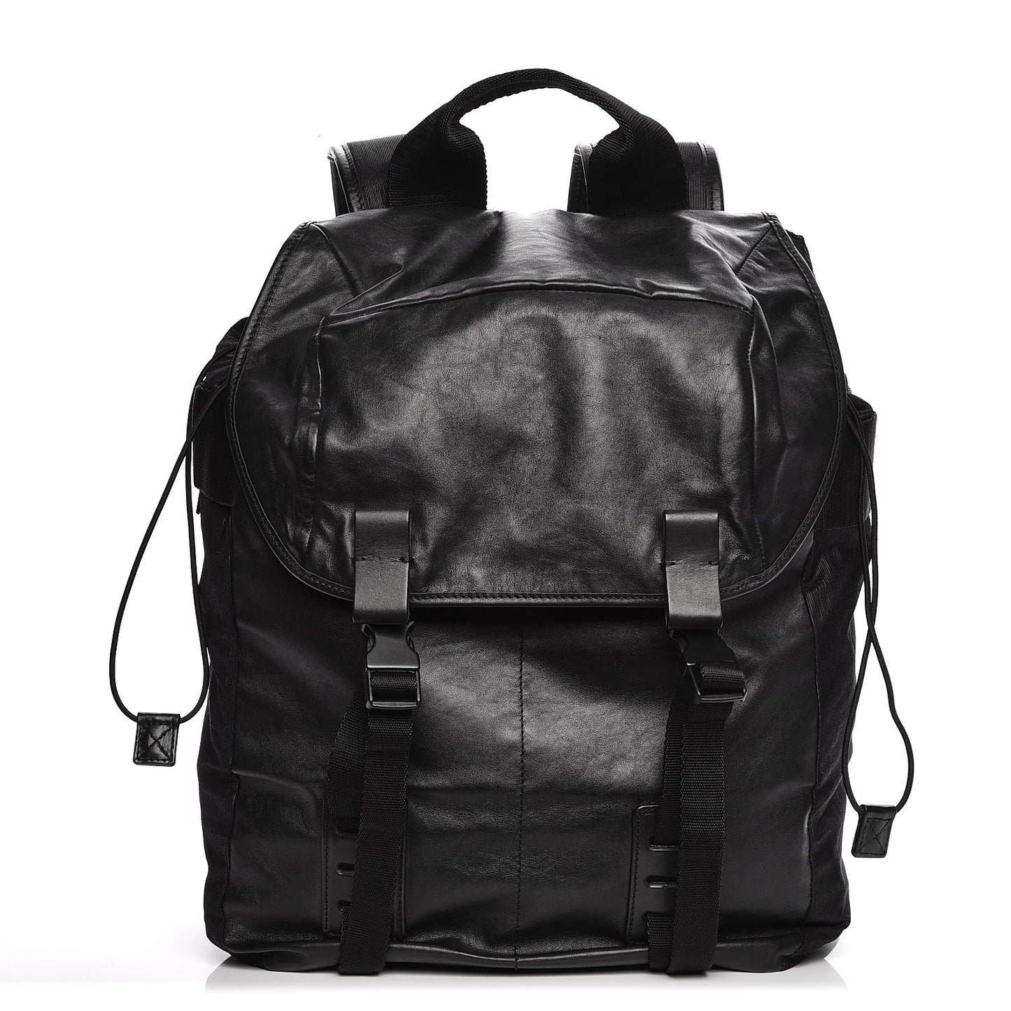 Calfskin Paper Style Backpack Black