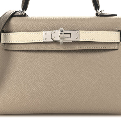 Hermes Epsom Tri-Color Mini Kelly Sellier 20 Trench Craie Etoupe 8 of 13