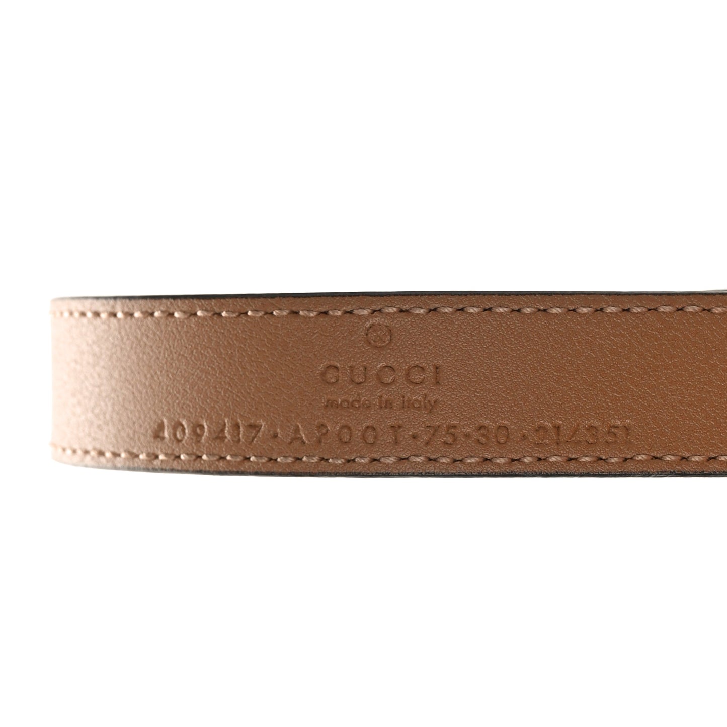 Moon Calfskin Double G 20mm Belt 75/30 Natural Tan