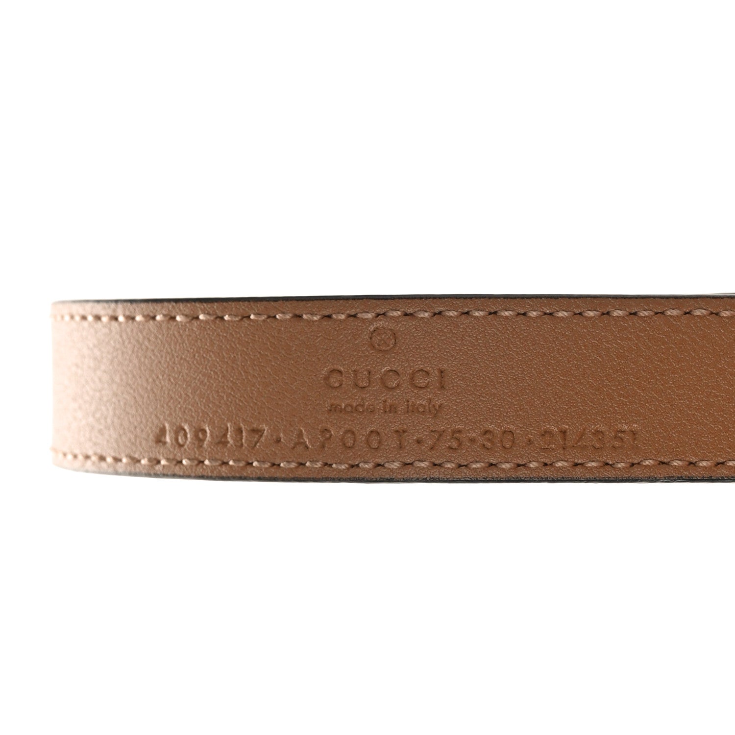 Gucci Moon Calfskin Double G 20mm Belt 75/30 Natural Tan 3 of 3